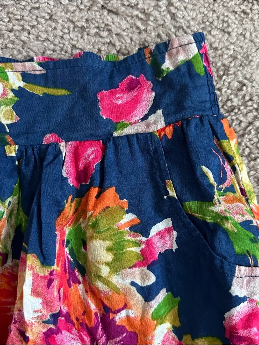 Aeropostale Navy Floral Mini Skirt Womens M